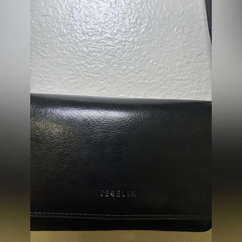 Elegant Black Leather shoulder and Crossbody Bag